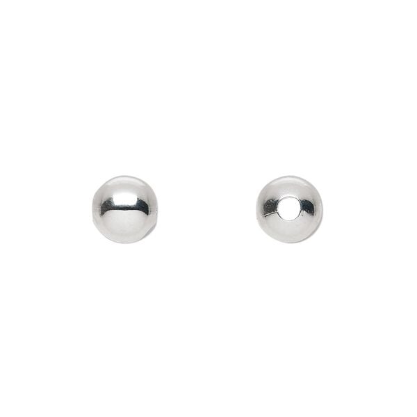 Bead, silver-plated brass, 7mm round. Sold per pkg of 10. image number 0