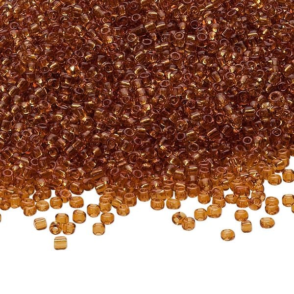 Seed bead, Ming Tree™, glass, pkg/1 pound, #11 round, transparent root beer. image number 0