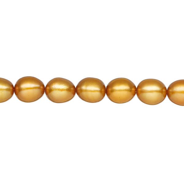 Pearl, cultured freshwater (dyed), chili pepper, 6-7mm rice, C+ grade, Mohs hardness 2-1/2 to 4. Sold per 15-inch strand. image number 0