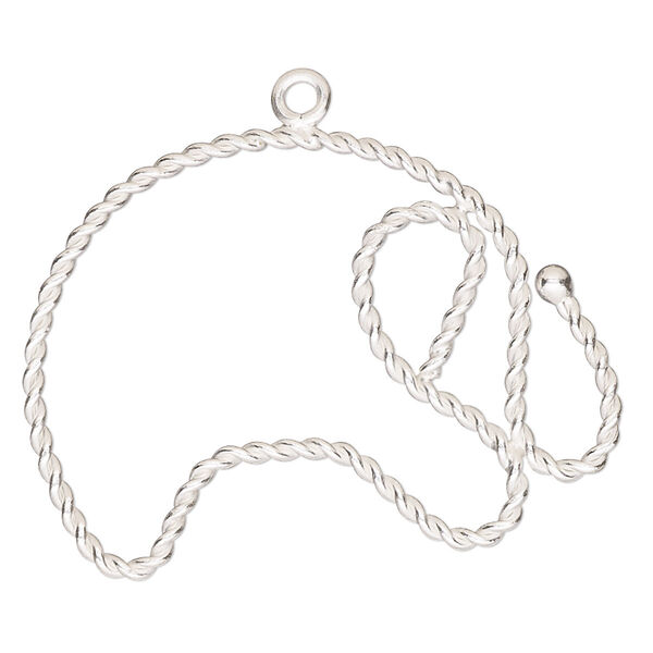 Focal, Hill Tribes, fine silver, 40x29mm open elephant with twisted wire. Sold individually. image number 0