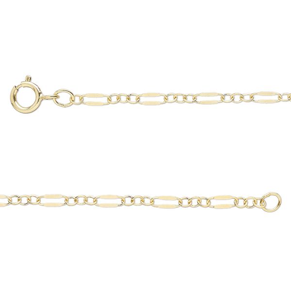 Chain 1pk 14Kt gold-filled, 2mm long and short oval, 18 inch with springring clasp image number 0