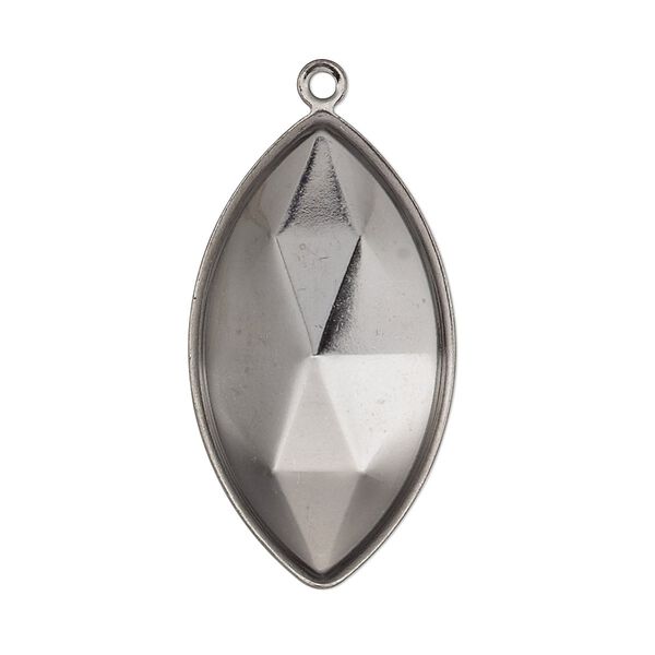 Focal, Almost Instant Jewelry®, gunmetal-plated brass, 34x19mm marquise with 32x17mm marquise setting. Sold per pkg of 2. image number 0
