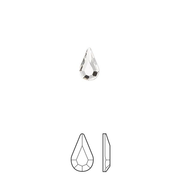Flat back 6pk crystal foil back, Preciosa MAXIMA Czech crystal rhinestone 8x4.8mm pear image number 0