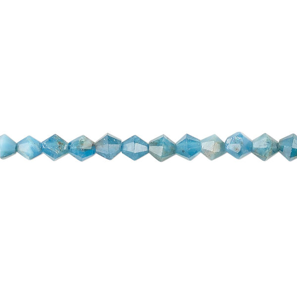 Blue apatite 1pkg1, faceted bicone bead natural 15.5-16 inch 4mm image number 0