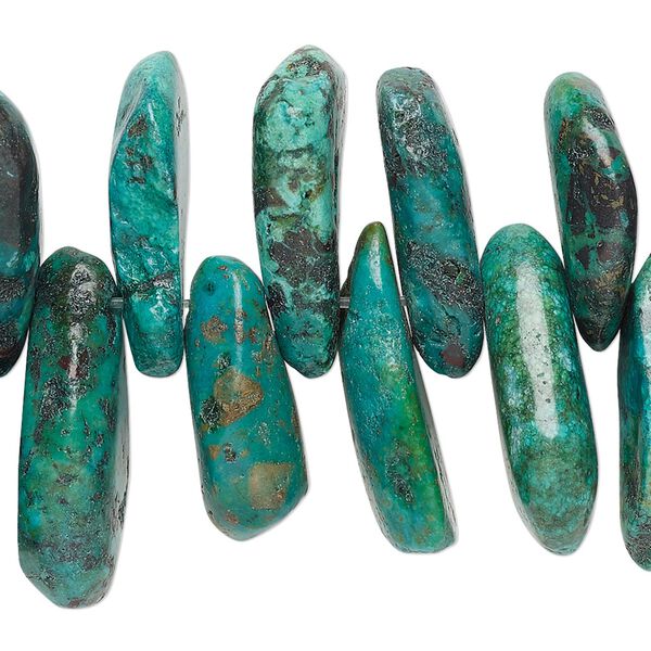 Turquoise 1pkg1, top-drilled puffed teardrop bead 15.5-16 inch 19x11mm-25x14mm image number 0