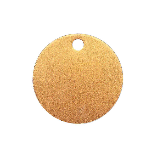 Drop, anodized aluminum, copper, 25.5mm double-sided flat round blank with 3mm hole, 20 gauge. Sold per pkg of 10. image number 0