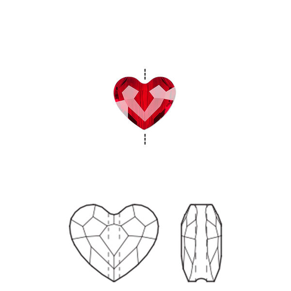 Bead 144pk light Siam, Swarovski® 8mm love 5741 image number 0