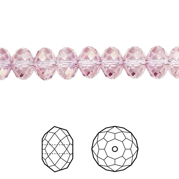 Bead 12pk dark rose, Crystal Passions® 8x6mm rondelle 5040 image number 0