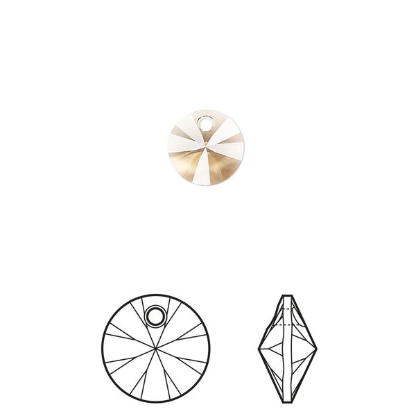 Drop 144pk light Colorado topaz, Swarovski® 8mm pendant mini disk 6428 image number 0