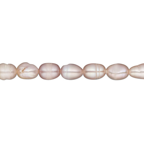 Pearl, cultured freshwater (dyed), mauve, 5-6mm rice, D grade, Mohs hardness 2-1/2 to 4. Sold per 15-inch strand. image number 0