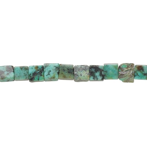 African "turquoise" 1pkg1, cube bead 15.5-16 inch 4mm image number 0