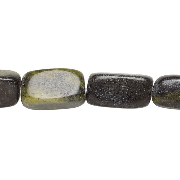 Yellow "turquoise" (serpentine with quartz) 1pkg1, tumbled nugget bead natural 15 inch medium image number 0
