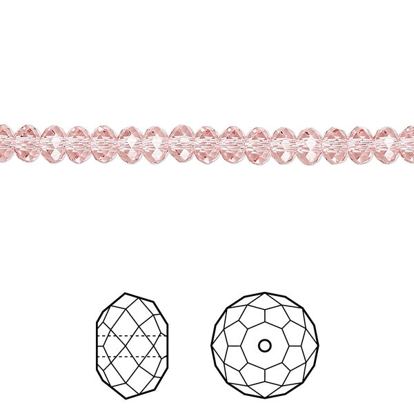 Bead 144pk light rose, Crystal Passions® 4x3mm rondelle 5040 image number 0