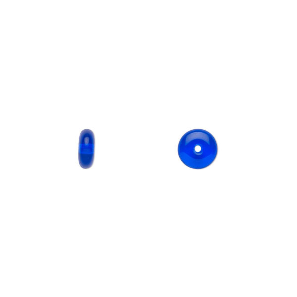 Bead, Czech pressed glass, cobalt, 6x2.5mm rondelle. Sold per 15-1/2" to 16" strand, approximately 160 beads. image number 0