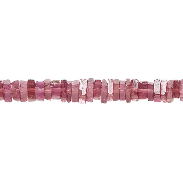 Garnet 1pkg1, hand-cut square rondelle bead natural B grade, 8 inch 4x1mm-6x2mm image number 0