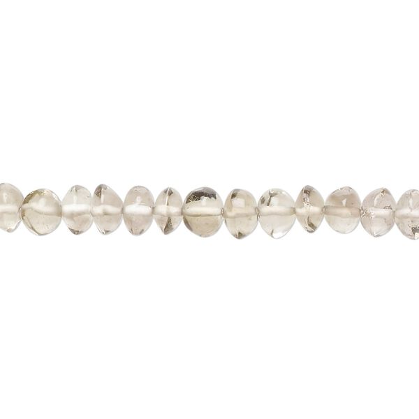 Smoky quartz 1pkg1, hand-cut saucer bead 14 inch 5x3mm-6x5mm image number 0