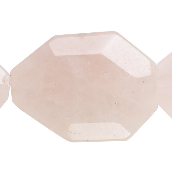 Rose quartz 1pkg1, faceted flat nugget bead natural approximately 8 inch extra-large image number 0