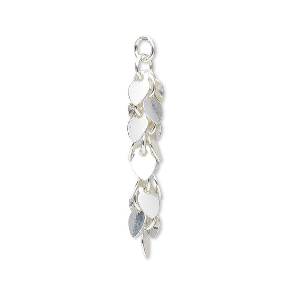 Focal, sterling silver, 25x5mm heart cluster. Sold individually. image number 0