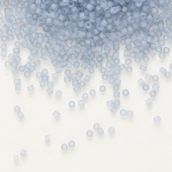 Seed bead, Delica®, glass, pkg/250g, #11 round, translucent matte glazed luster shadow grey (DB-0381). image number 0