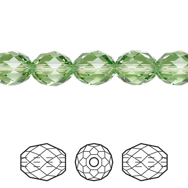 Bead 72pk peridot, Swarovski® ReCreated™ 9.5x8mm olive briolette 5044 image number 0
