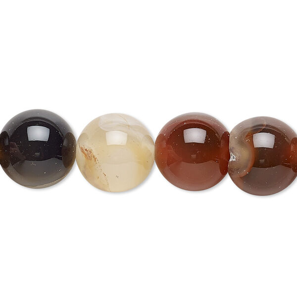 Bead, multi-agate (dyed / heated), 11-12mm uneven round, C- grade, Mohs hardness 6-1/2 to 7. Sold per 13-inch strand. image number 0