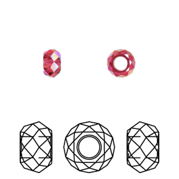 Bead 288pk scarlet shimmer 2X, Swarovski® 6x3.75mm briolette XL hole 5042 image number 0