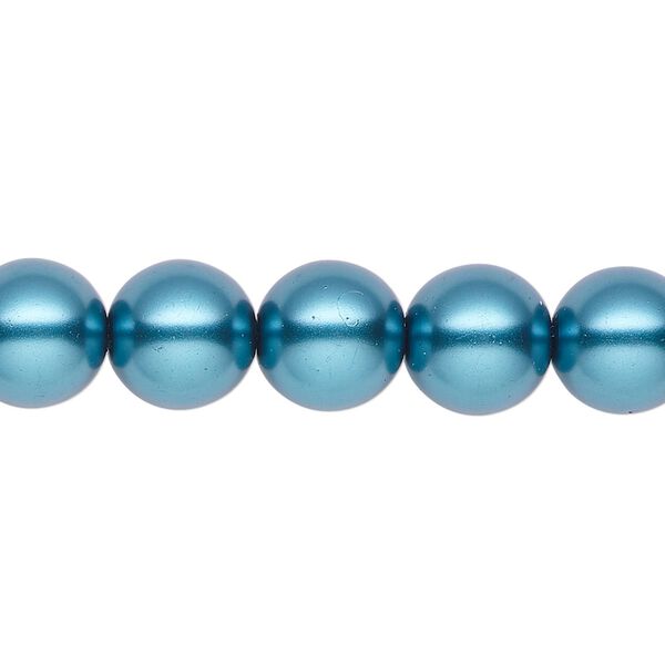 Pearl 2pk teal, Celestial Crystal® 10mm round 15.5-16 inch image number 0