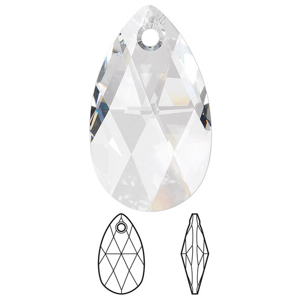 Focal 1pk crystal, Crystal Passions® 38x22mm pendant pear 6106 image number 0