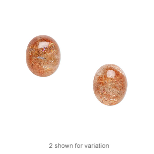 Sunstone 1pkg1, hand-cut calibrated oval cab natural 12x10mm image number 0