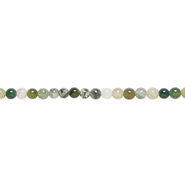 Moss agate 1pkg1, round bead natural 15.5-16 inch 3mm image number 0