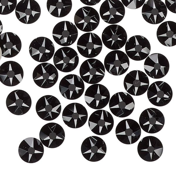 Flat back 288pk jet foil back, Swarovski® 6.32-6.5mm rose round SS30 2088 image number 0