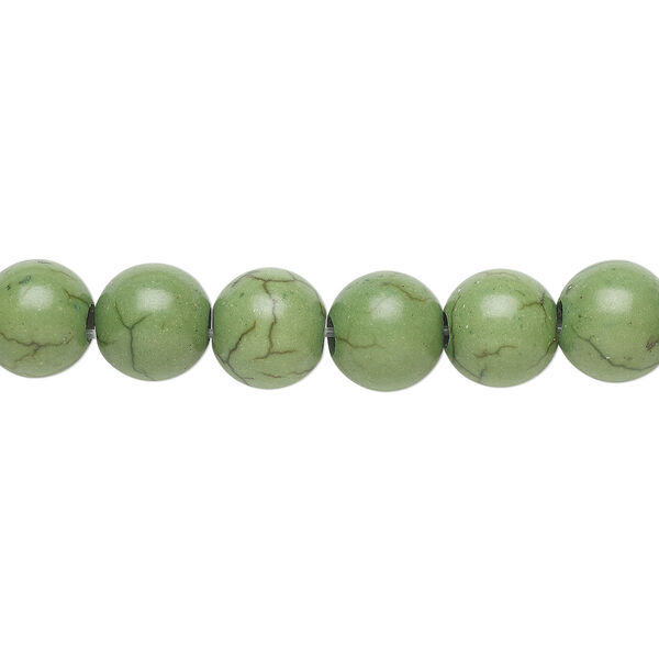 Magnesite 1pkg10, round bead B grade, 8mm image number 0