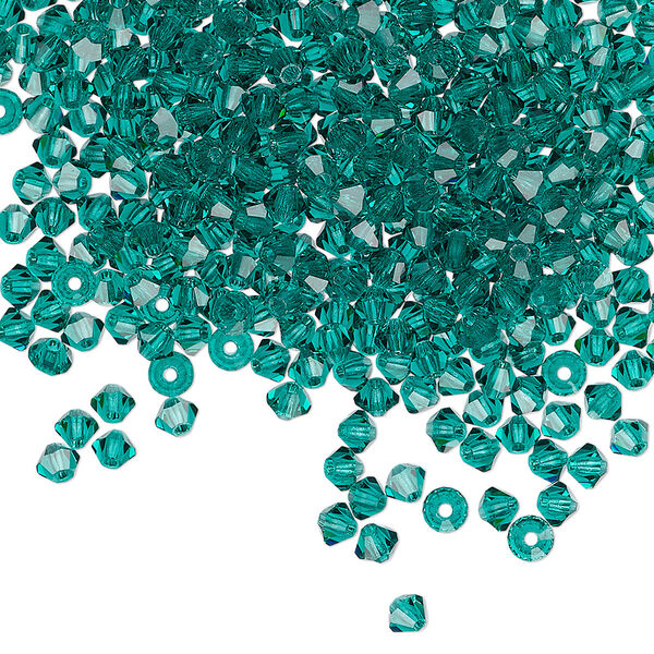 Bead 1440pk emerald, Preciosa Czech crystal 3mm bicone image number 0