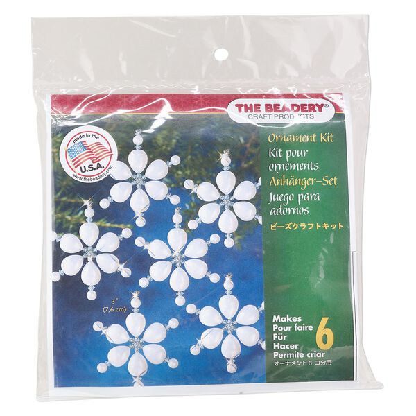 Ornament kit 1pkg1 The Beadery®, polystyrene, snowflake, mixed colors, ornament (7016) image number 0