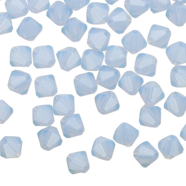 Bead 288pk light sapphire opal, Preciosa Czech crystal 6mm bicone image number 0