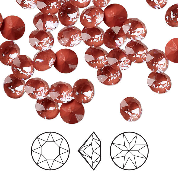 Chaton 12pk crystal maroon ignite, Crystal Passions® 6.14 to 6.32mm round SS29 1088 image number 0