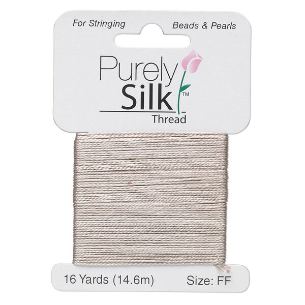 Thread, Purely Silk™, grey, size FF. Sold per 16-yard card. image number 0