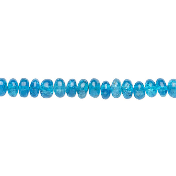 Blue apatite 1pkg1, hand-cut rondelle bead natural , 8 inch graduated 3x1mm-5x2mm image number 0