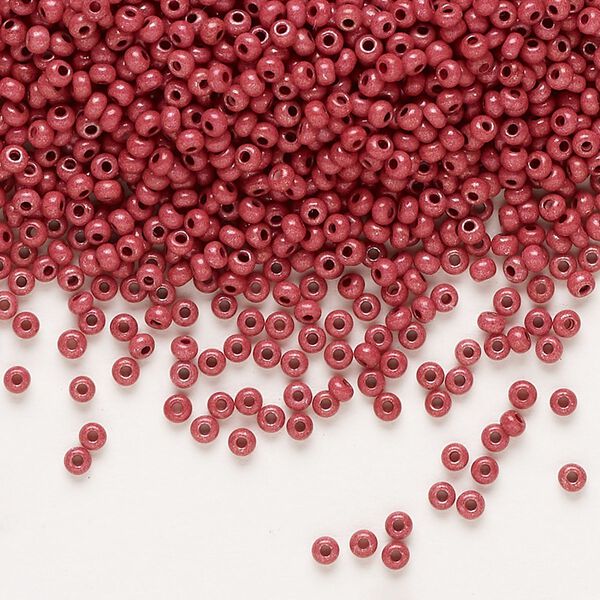 Seed bead, Preciosa Ornela Czech glass, pkg/500g, #11 rocaille, opaque terra intensive dyed brown chalkwhite, (16A18). image number 0