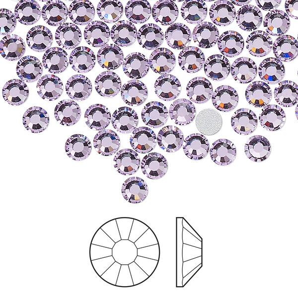 Flat back 1440pk violet foil back, Preciosa Viva 12® Czech crystal rhinestone 3.8-4mm chaton rose round SS16 image number 0