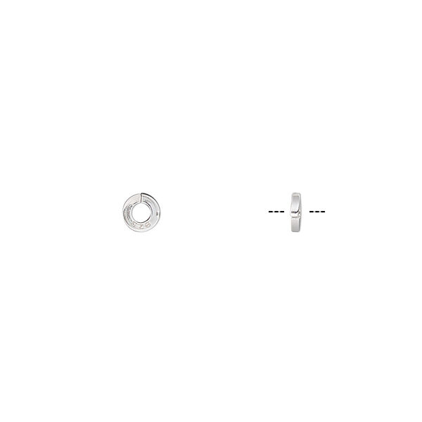 Jump ring, sterling silver, 4mm round square wire, 1.9mm inside diameter, 18 gauge. Sold per pkg of 50. image number 0