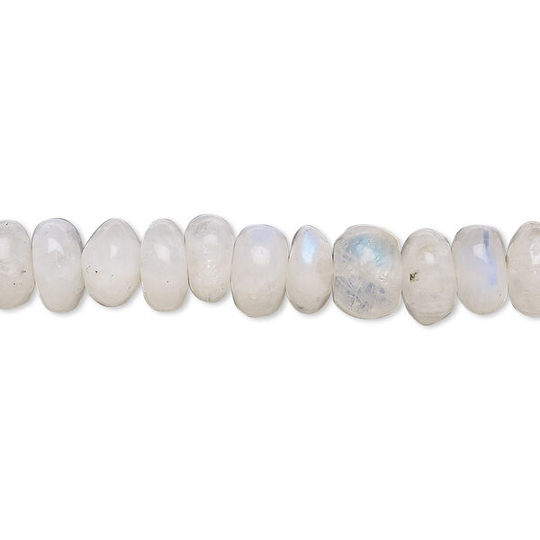 Rainbow moonstone 1pkg1, hand-cut rondelle bead natural 15.5-16 inch 6x3mm-8x5mm image number 0
