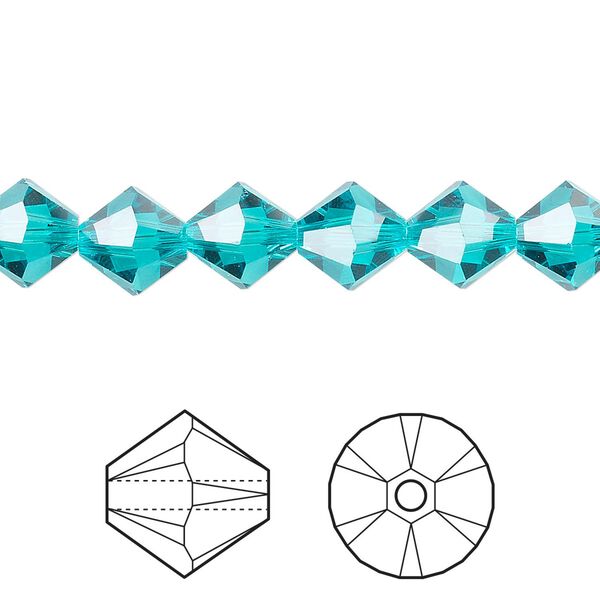 Bead 288pk blue zircon, Swarovski® 8mm XILION bicone 5328 image number 0