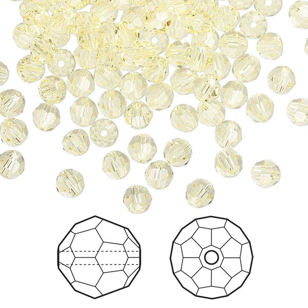 Bead 144pk jonquil, Crystal Passions® 4mm round 5000 image number 0