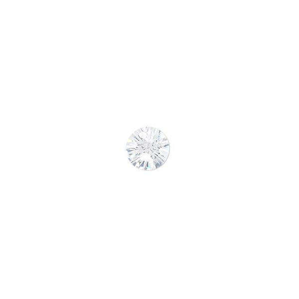 Gem, "Skyrocket Cut," cubic zirconia, clear, 6.5mm faceted round, Mohs hardness 8-1/2. Sold individually. image number 0