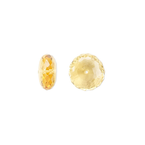 Citrine 1pkg2, hand-cut faceted rondelle bead mix 9x4mm-11x5mm image number 0
