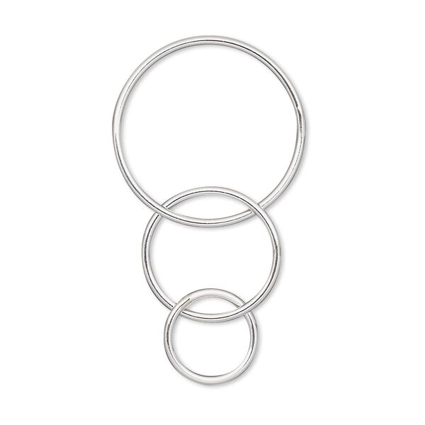 Focal, sterling silver-filled, 40x20mm with 20mm / 14mm / 10mm round. Sold individually. image number 0