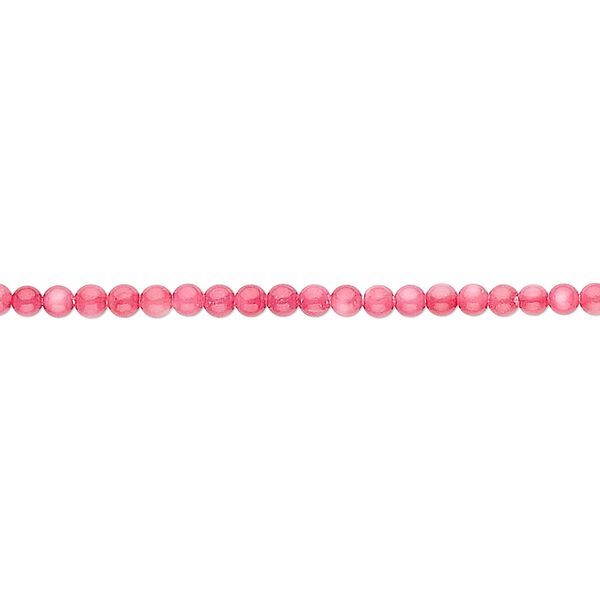 Bead, mother-of-pearl shell (dyed), pink, 2mm round, Mohs hardness 3-1/2. Sold per 15" to 16" strand. image number 0