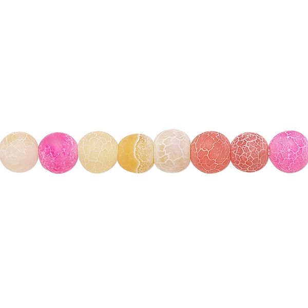 Crackle agate 1pkg1, matte round bead B grade, 8 inch 6mm image number 0