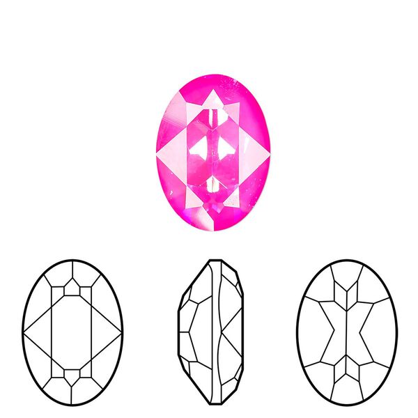 Fancy stone 6pk crystal ultra pink AB, Crystal Passions® 18x13mm oval 4120 image number 0
